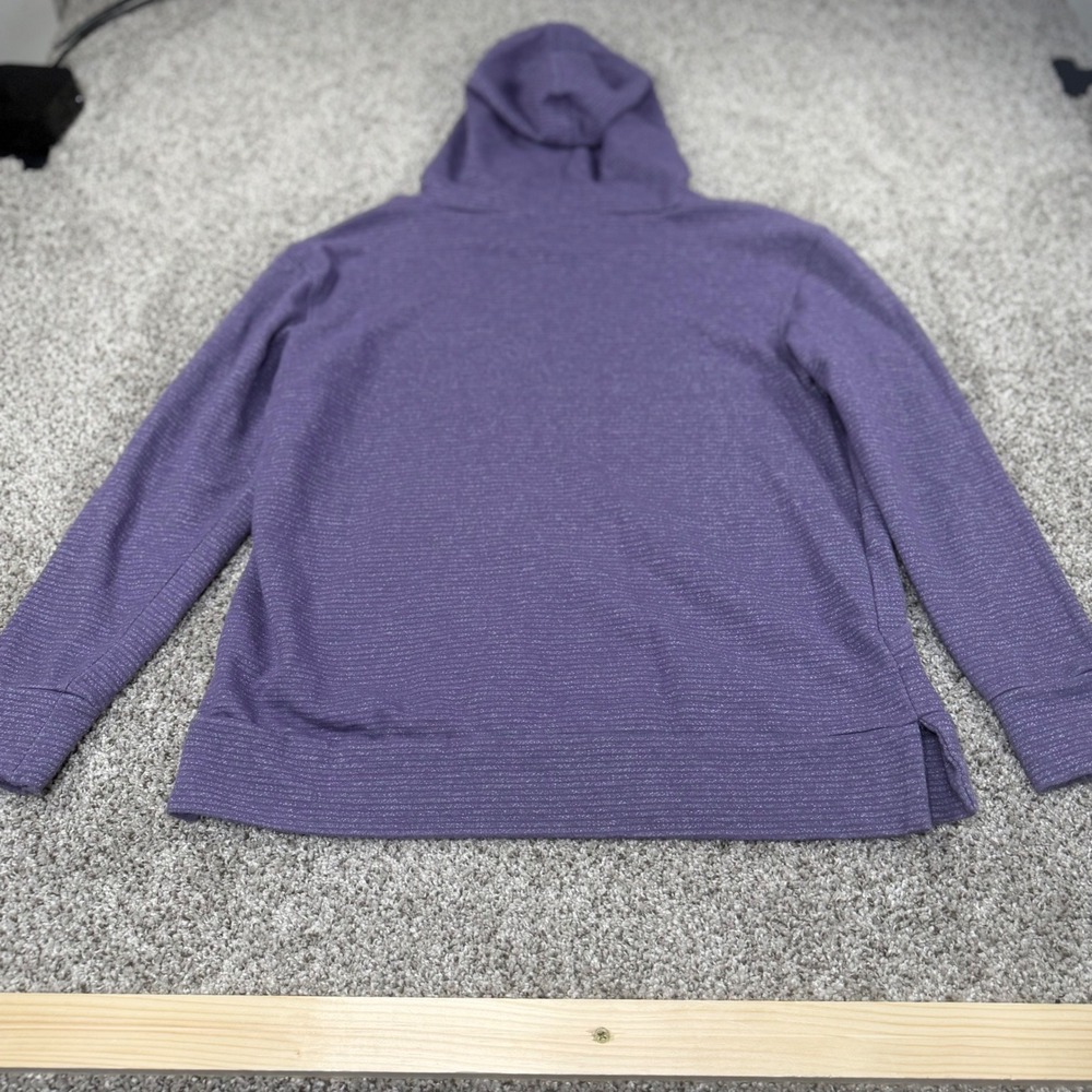Champion Elite Womens Purple Textured Pullover Hoodie Sweatshirt Medium Ribbed - Picture 5 of 8